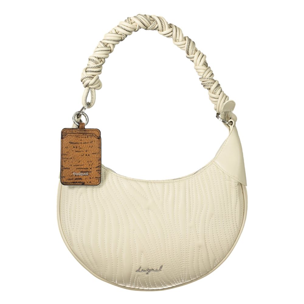 Desigual - Textured Braided Handle Lightweight Shoulder Bag - White