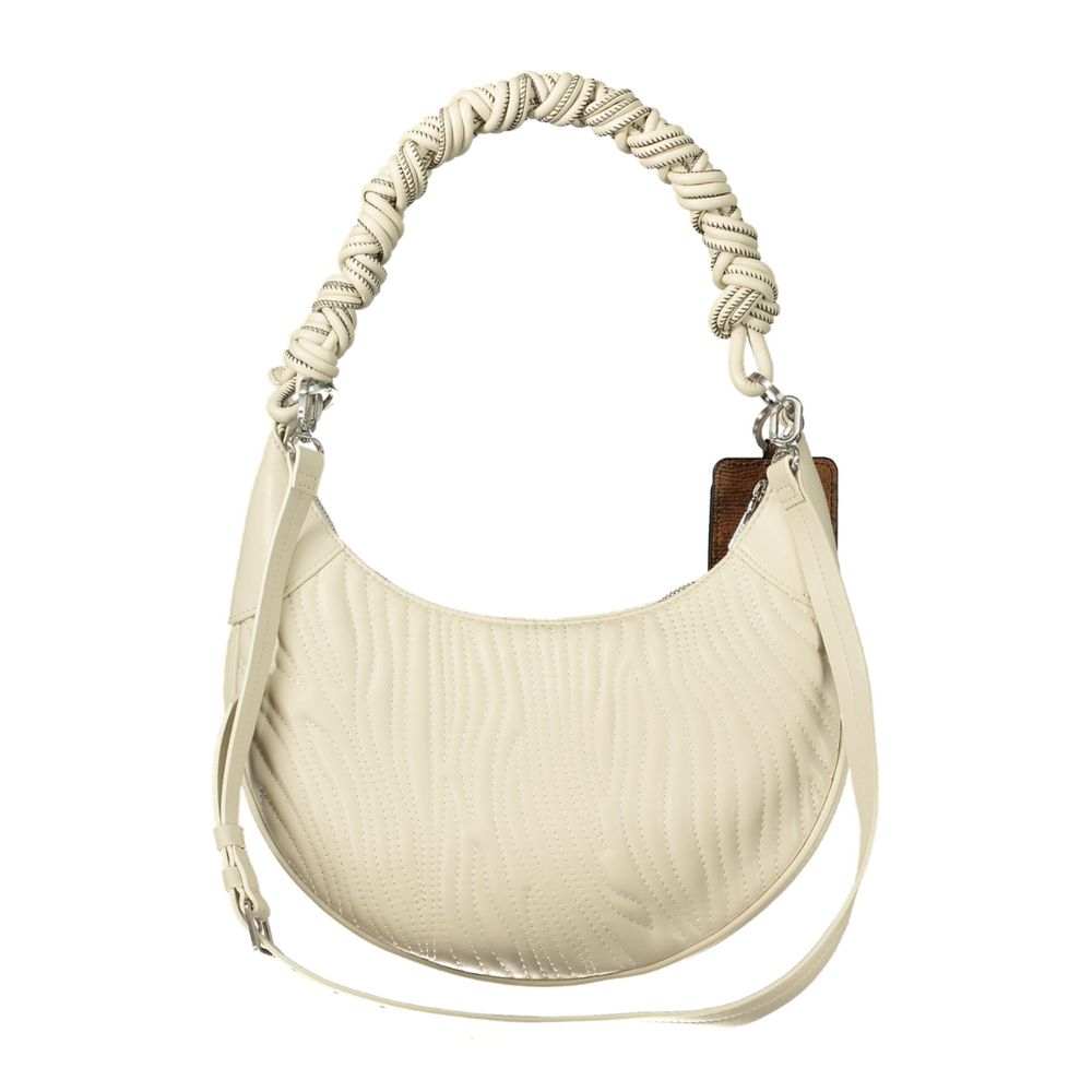 Desigual - Textured Braided Handle Lightweight Shoulder Bag - White
