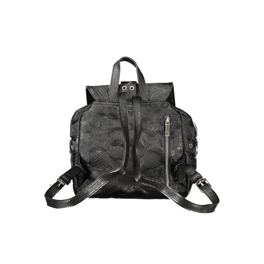 Desigual - Edgy Textured Polyethylene Short Backpack with Eyelets - Black