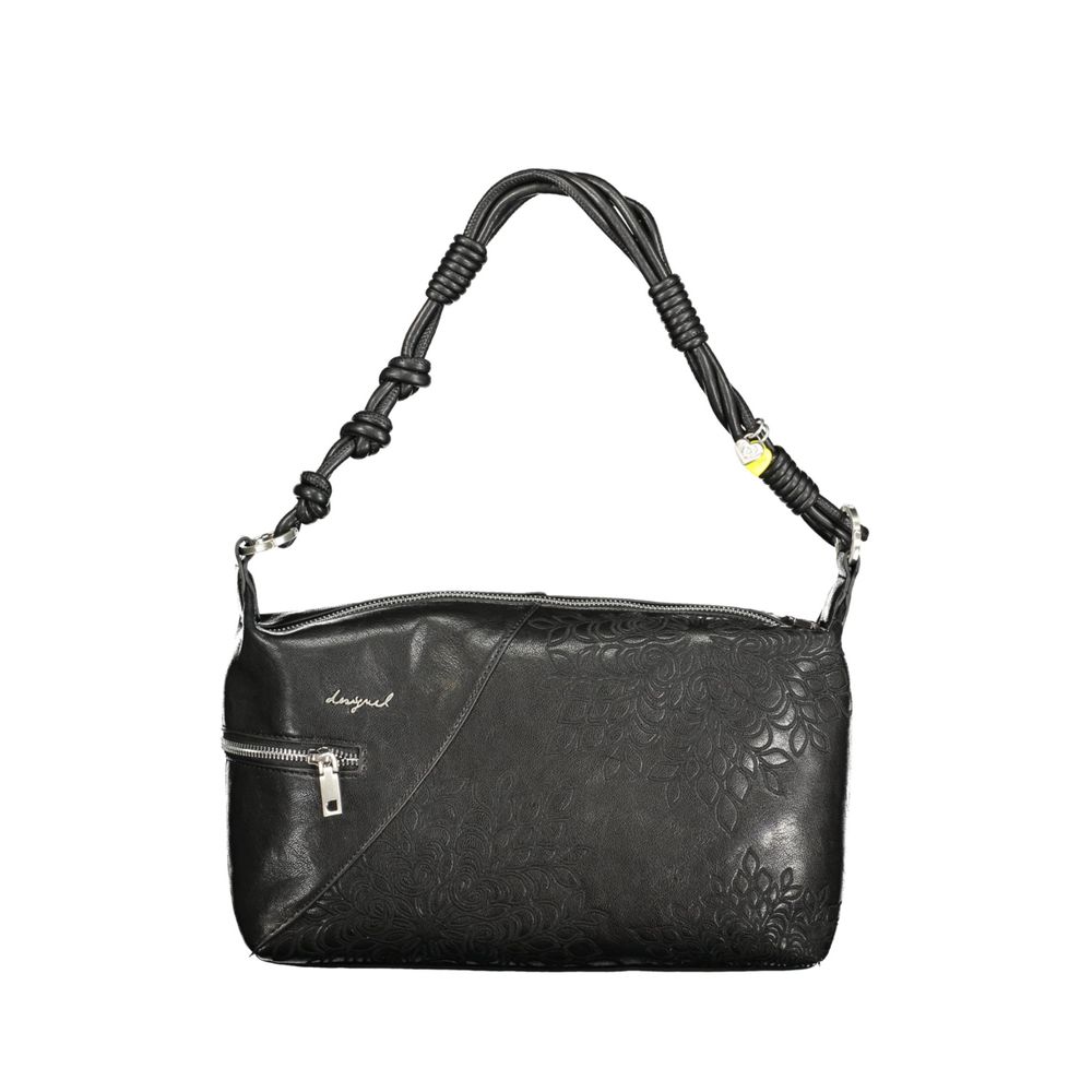 Desigual - Textured Knotted Handle Embossed Shoulder Bag - Black
