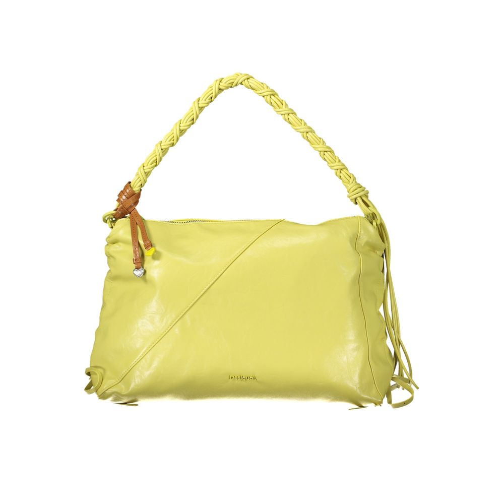Desigual - Vibrant Braided Handle Polyethylene Shoulder Bag - Yellow