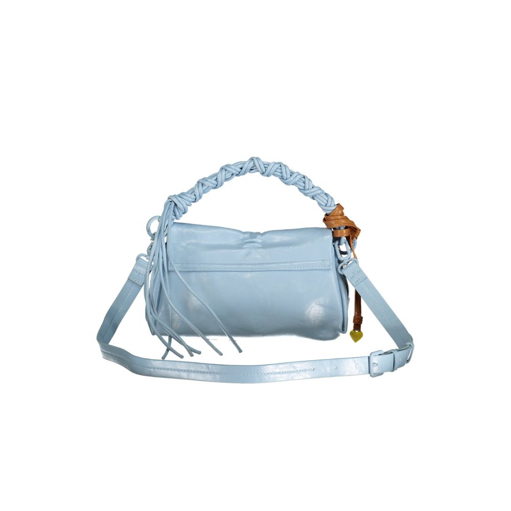 Desigual - Playful Bow Detail Mini Flap Bag With Braided Handle - Light Blue