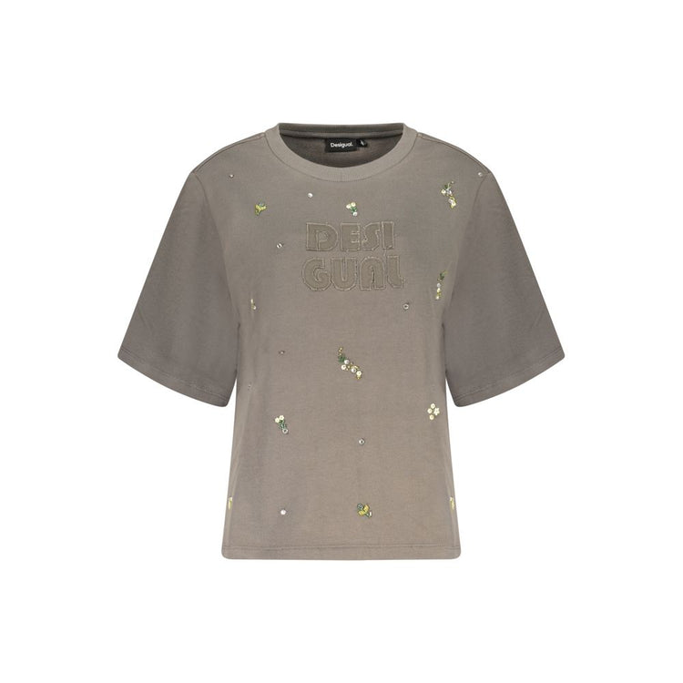 Desigual - Relaxed Cotton Embellished Logo Sweatshirt - Grey Desigual