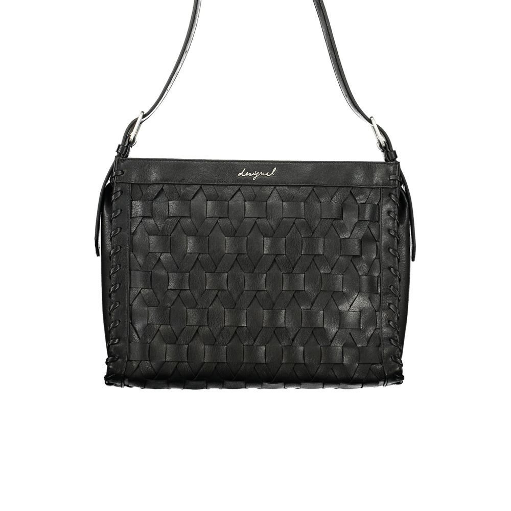 Desigual - Edgy Woven Textured Structured Shoulder Bag - Black
