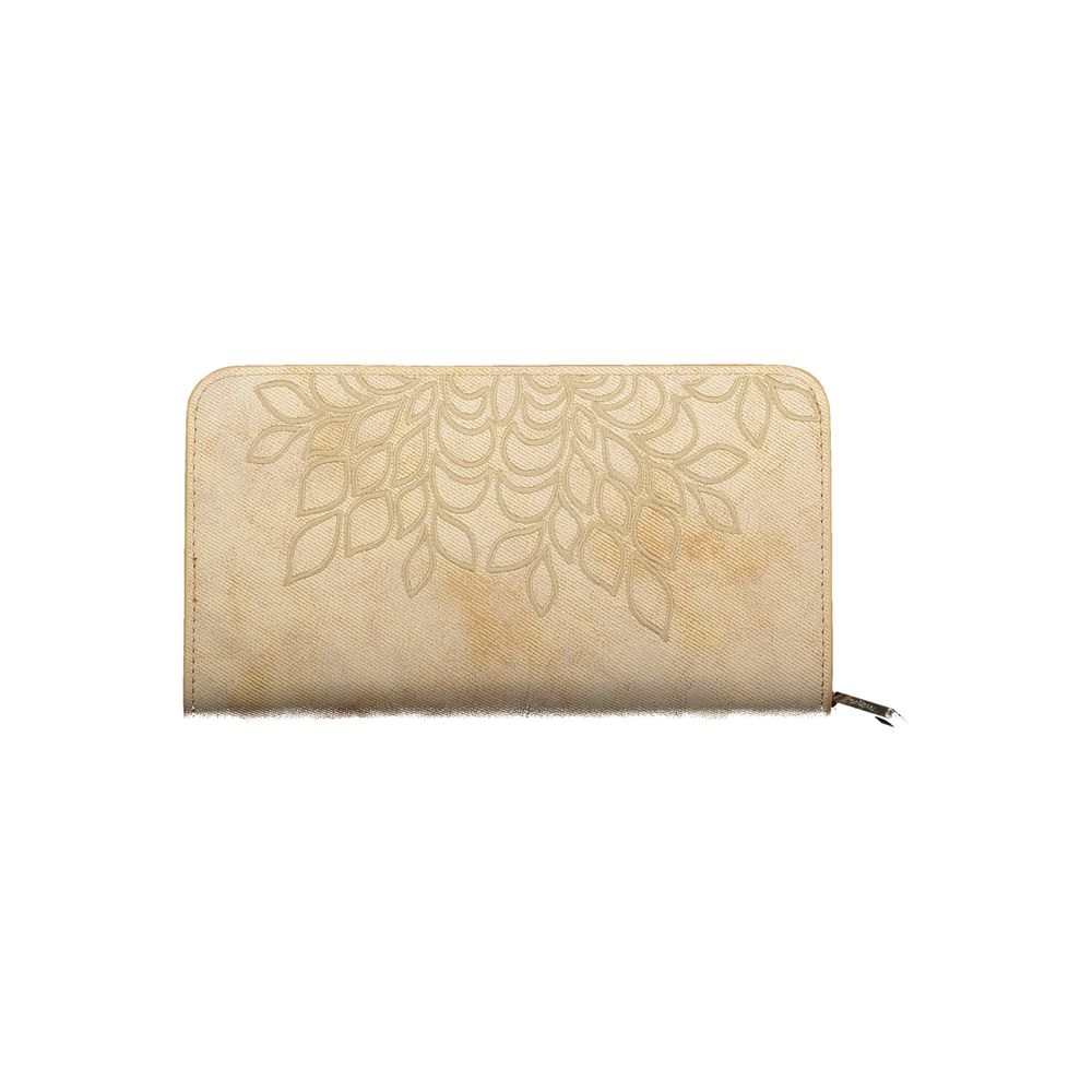 Desigual - Sophisticated Embossed Leaf Zip Wallet - Beige