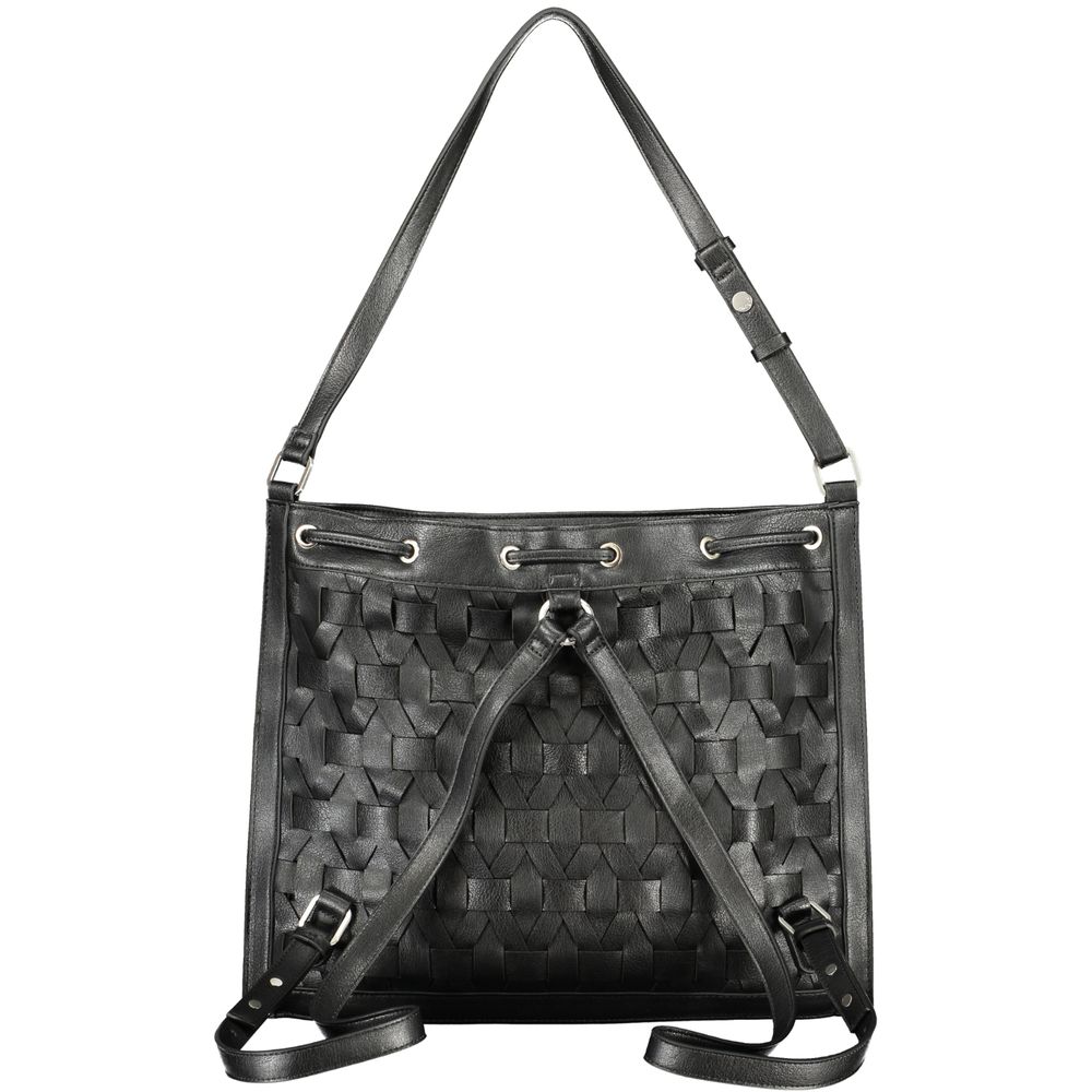 Desigual - Edgy Woven Polyurethane Convertible Backpack - Black