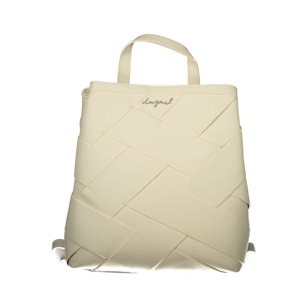 Desigual - Sleek Woven Texture PU Backpack - White