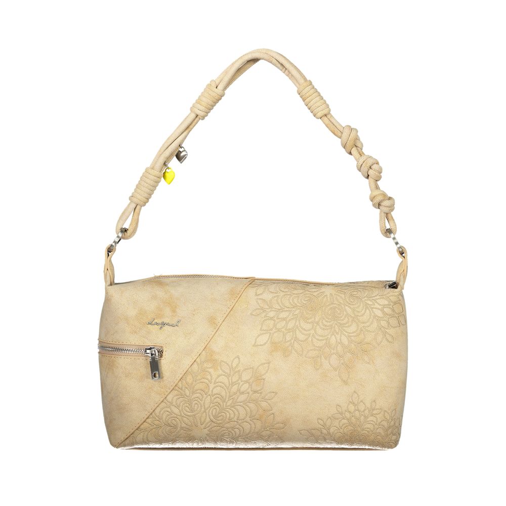 Desigual - Artistic Embossed Knotted Handle Shoulder Bag - Beige