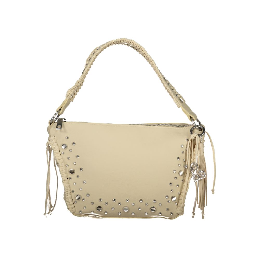 Desigual - Bohemian Studded Braided Handle Shoulder Bag - Beige