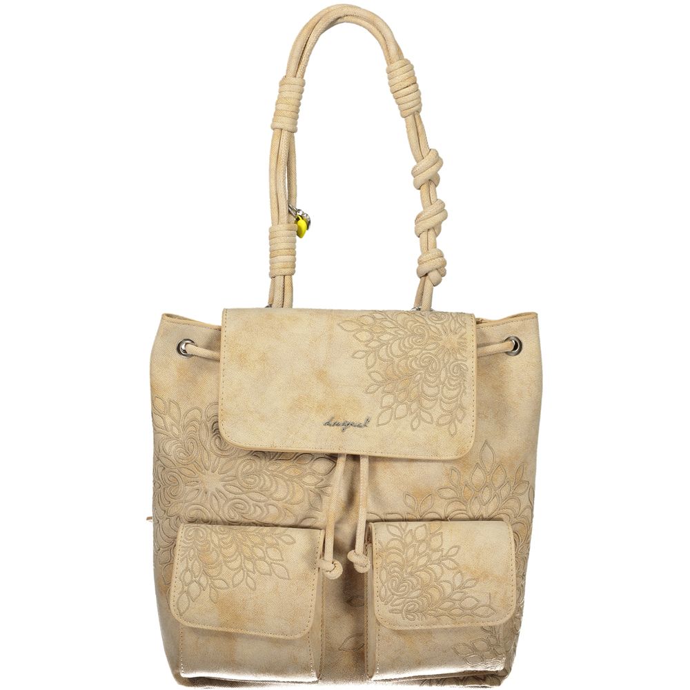 Desigual - Embossed Floral Convertible Backpack - Beige