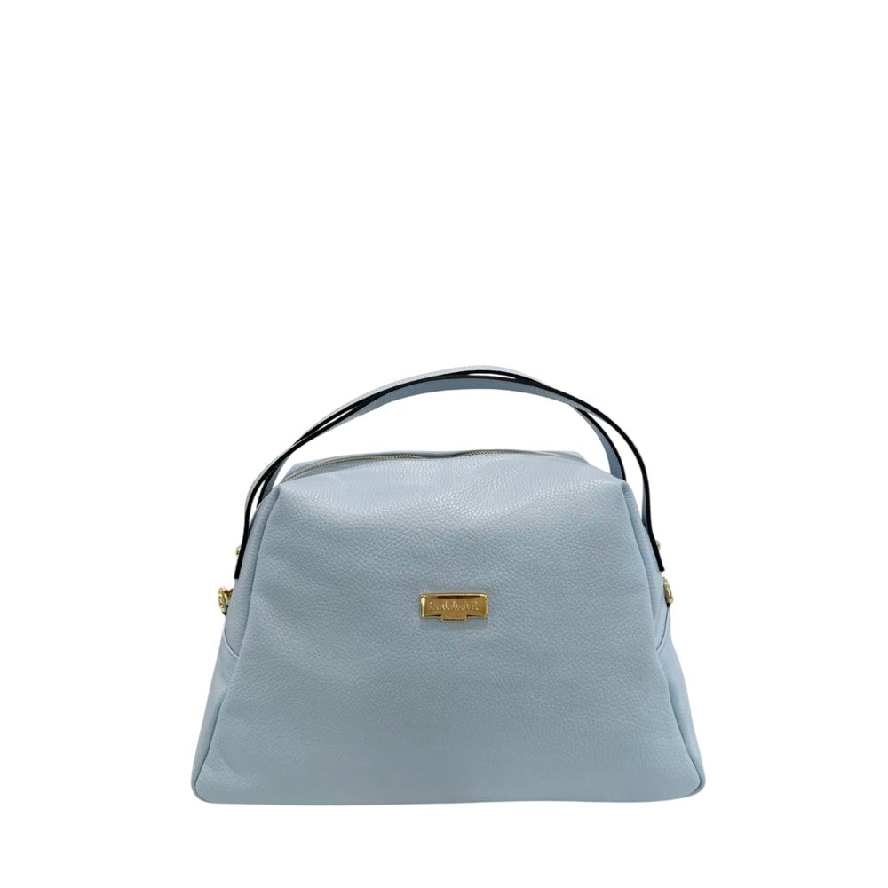 Baldinini Trend - Structured Pebbled Cowhide Shoulder Clutch Bag - Light Blue