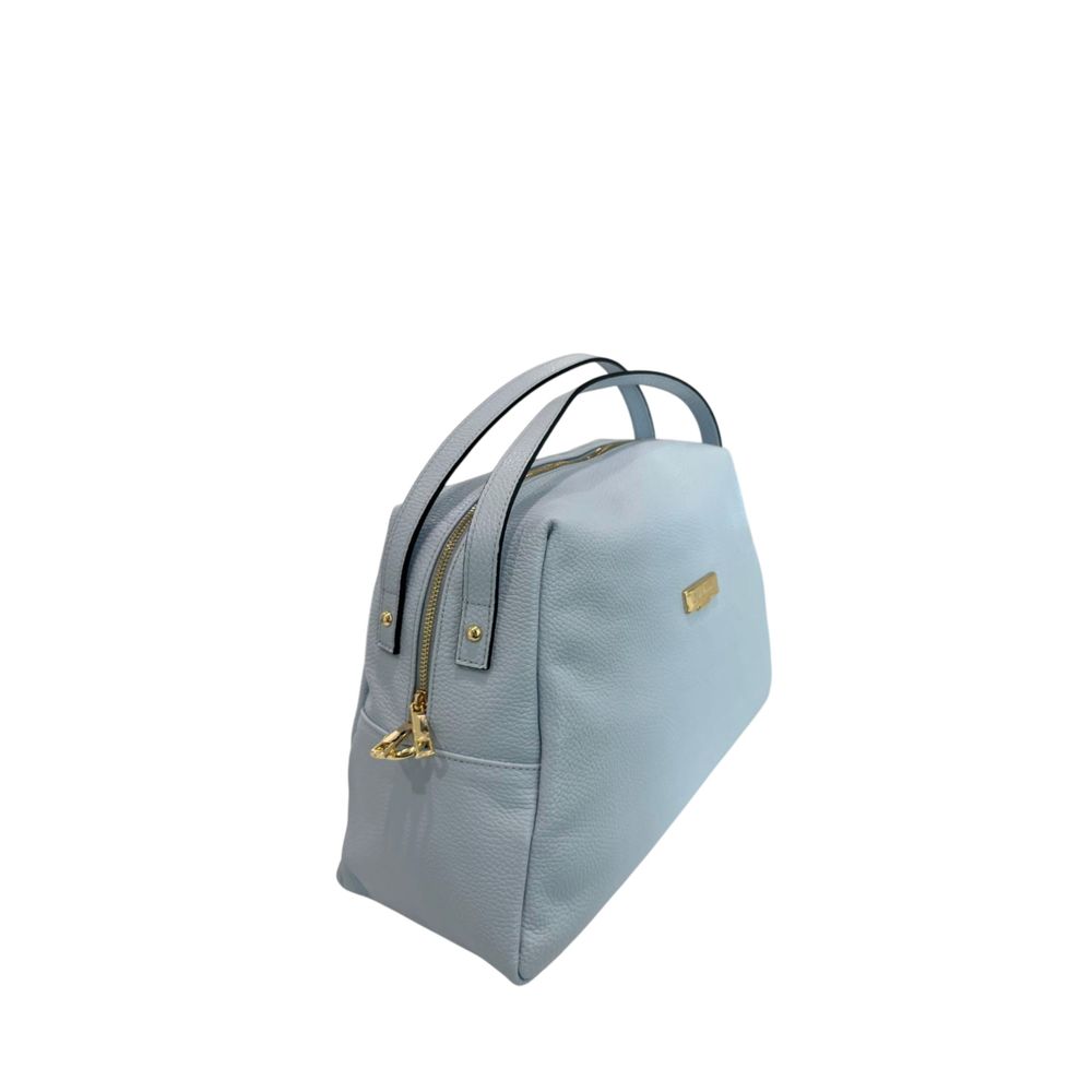 Baldinini Trend - Structured Pebbled Cowhide Shoulder Clutch Bag - Light Blue