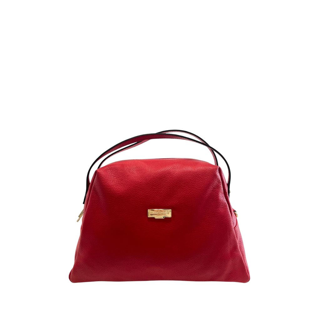 Baldinini Trend - Bold Textured Cowhide Clutch Bag with Top Handle - Red