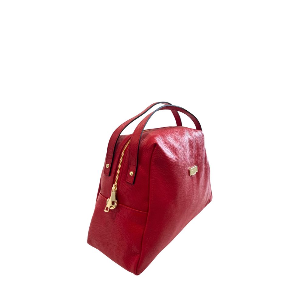 Baldinini Trend - Bold Textured Cowhide Clutch Bag with Top Handle - Red