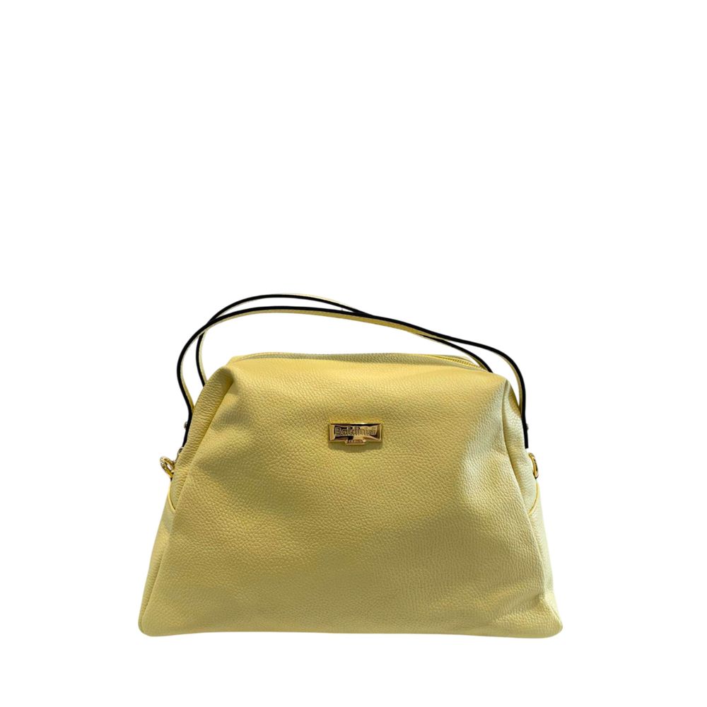 Baldinini Trend - Textured Cowhide Shoulder Bag With Dual Handles - Yellow