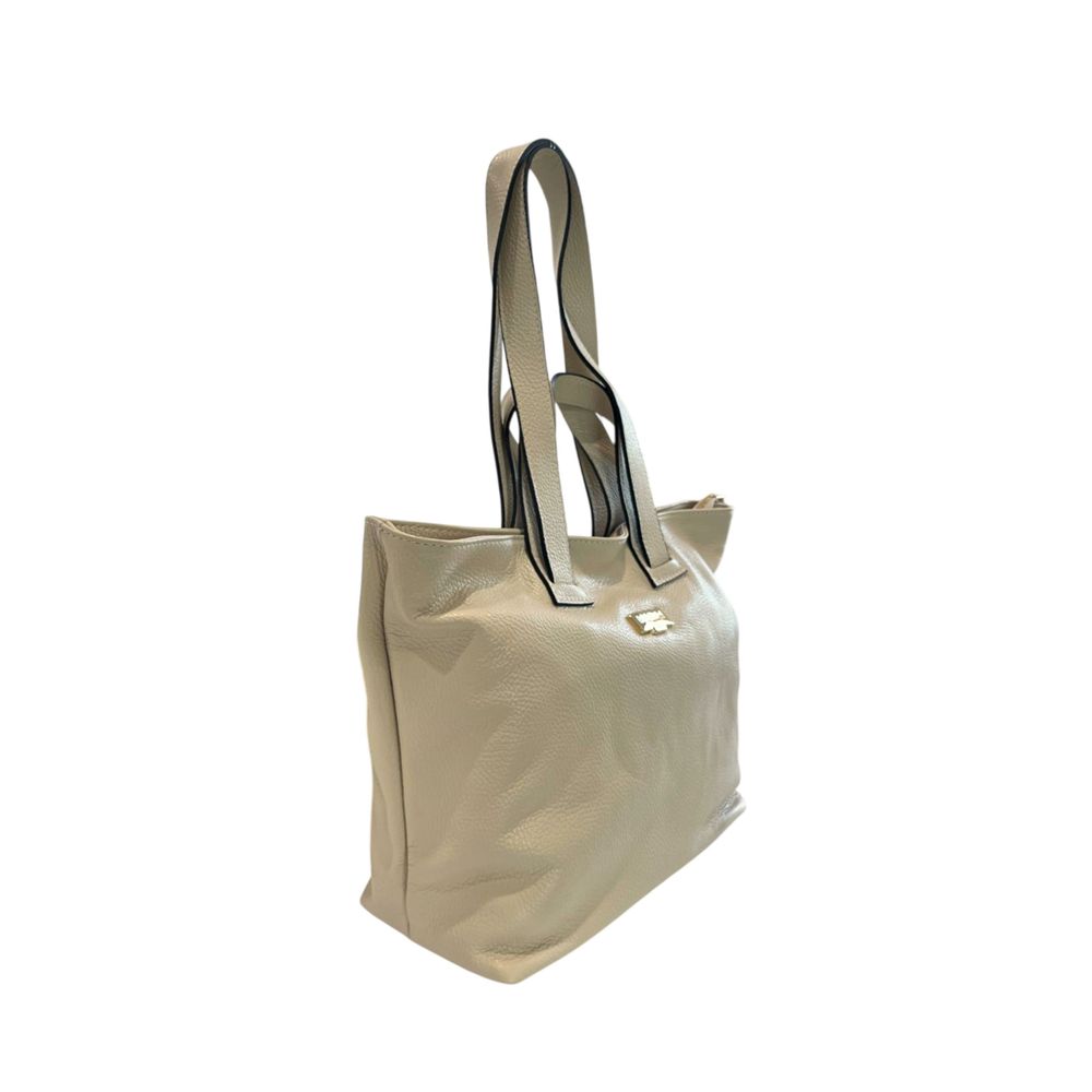 Baldinini Trend - Polished Textured Cowhide Shoulder Bag - Beige