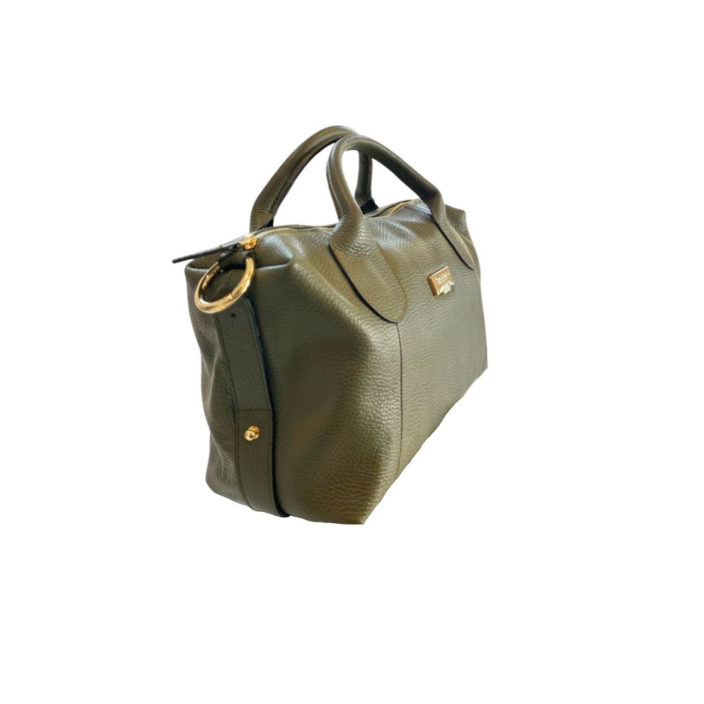 Baldinini Trend - Structured Textured Leather Top Handle Shoulder Bag - Olive Green