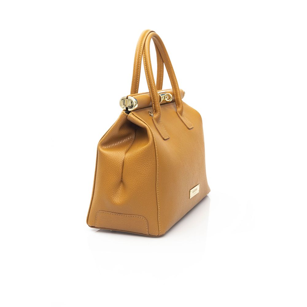 Baldinini Trend - Structured Textured Shoulder Bag With Top Handles - Tan