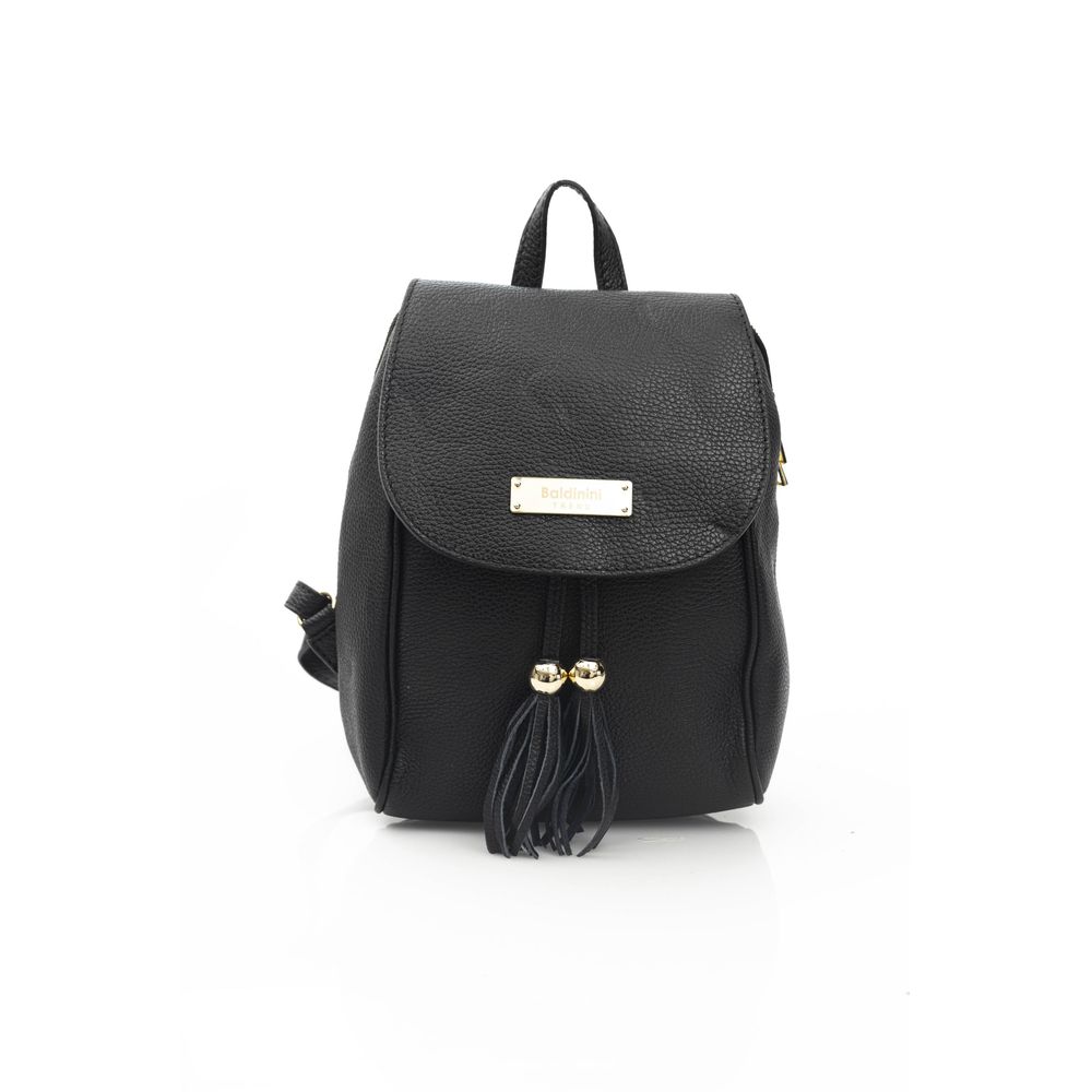 Baldinini Trend - Polished Cowhide Mini Backpack Crossbody - Black