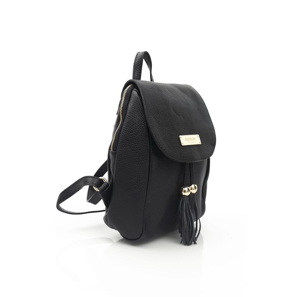 Baldinini Trend - Polished Cowhide Mini Backpack Crossbody - Black