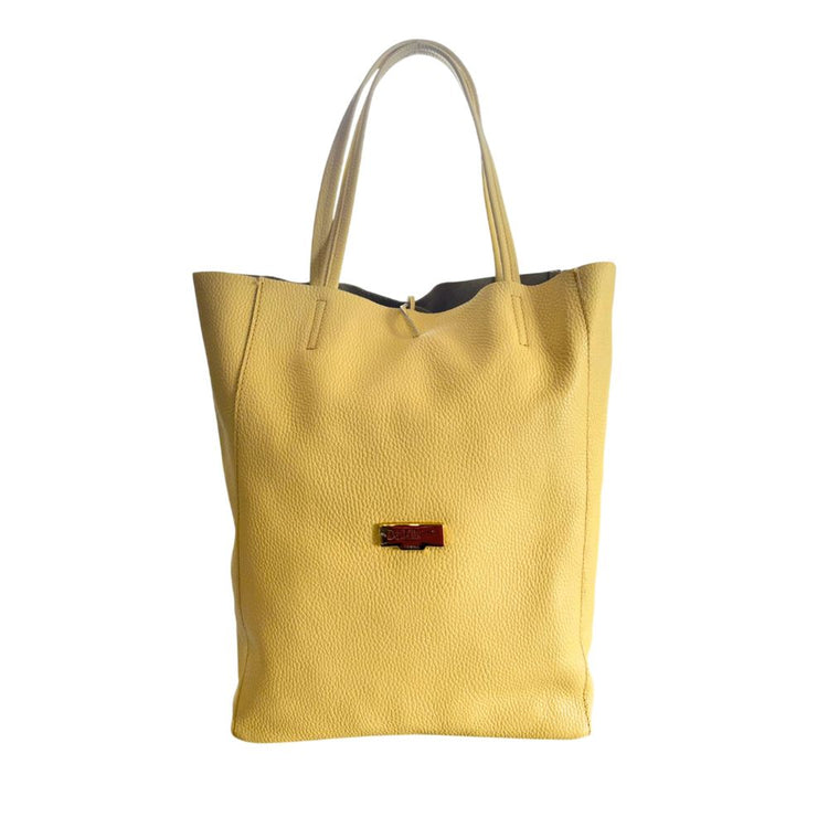 Baldinini Trend - Textured Bicolor Cowhide Tote Bag - Yellow Baldinini Trend