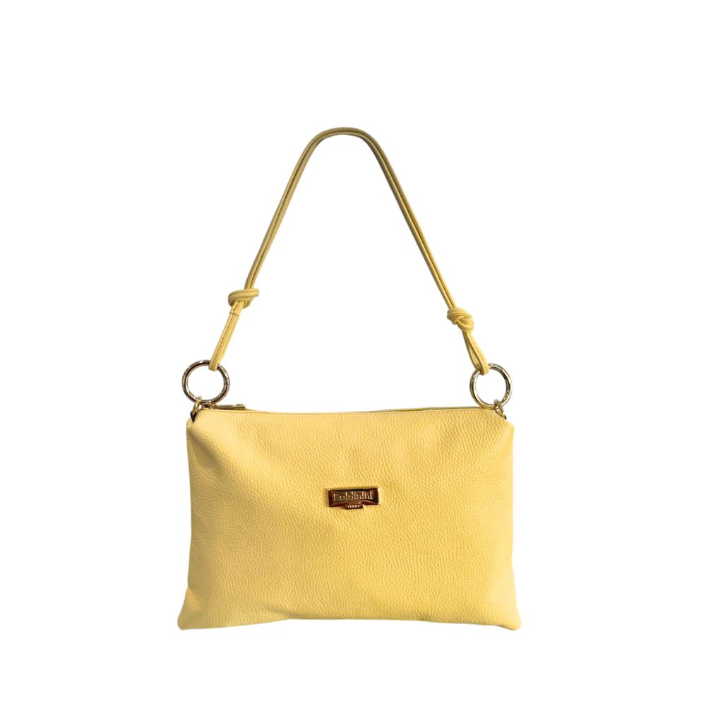 Baldinini Trend - Textured Cowhide Shoulder Clutch With Knot Detail - Yellow
