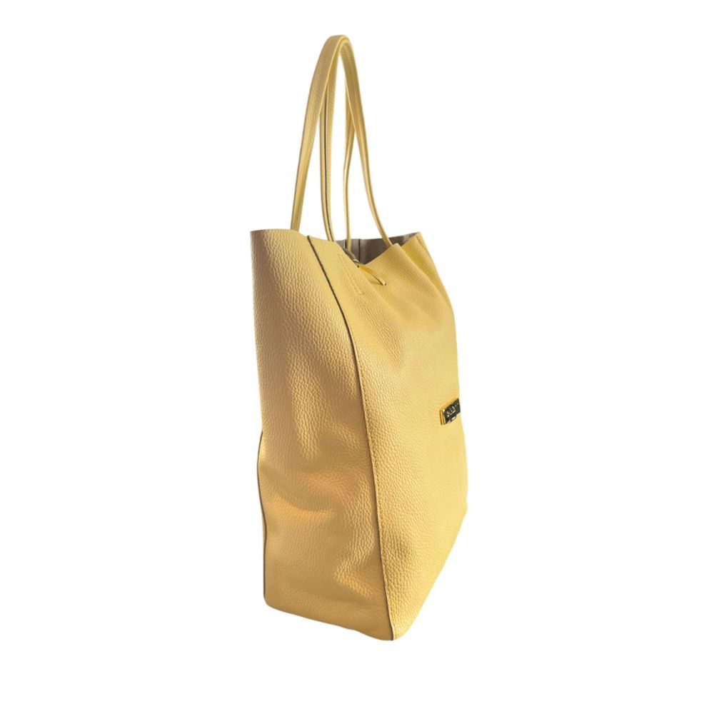 Baldinini Trend - Textured Bicolor Cowhide Tote Bag - Yellow