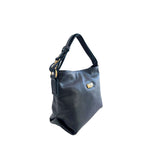Baldinini Trend - Structured Pebbled Leather Shoulder Bag - Blue Baldinini Trend
