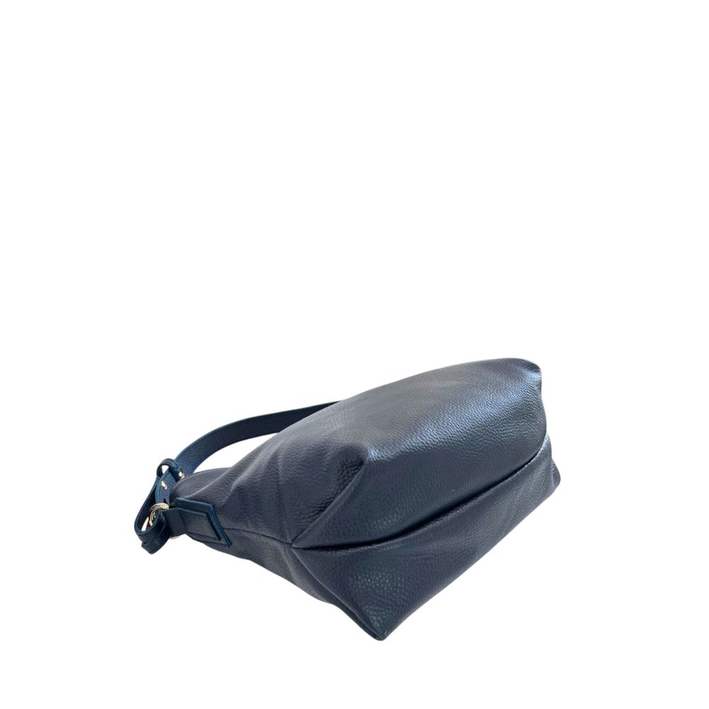 Baldinini Trend - Structured Pebbled Leather Shoulder Bag - Blue Baldinini Trend