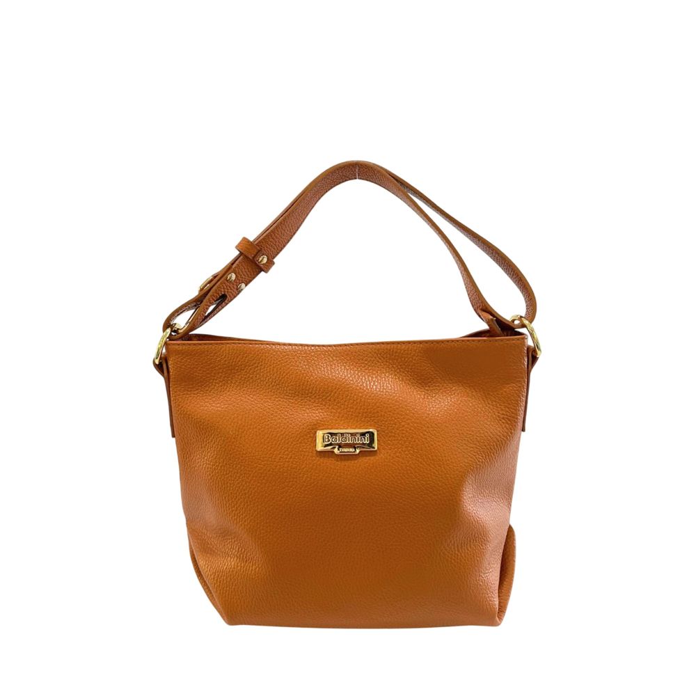 Baldinini Trend - Polished Textured Cowhide Shoulder Bag - Brown
