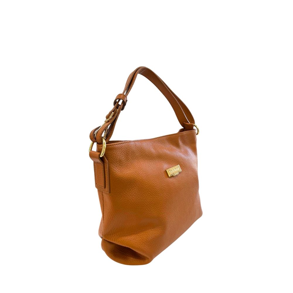 Baldinini Trend - Polished Textured Cowhide Shoulder Bag - Brown