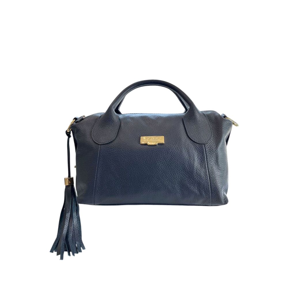 Baldinini Trend - Textured Cowhide Shoulder Bag with Fringe Tassel - Blue