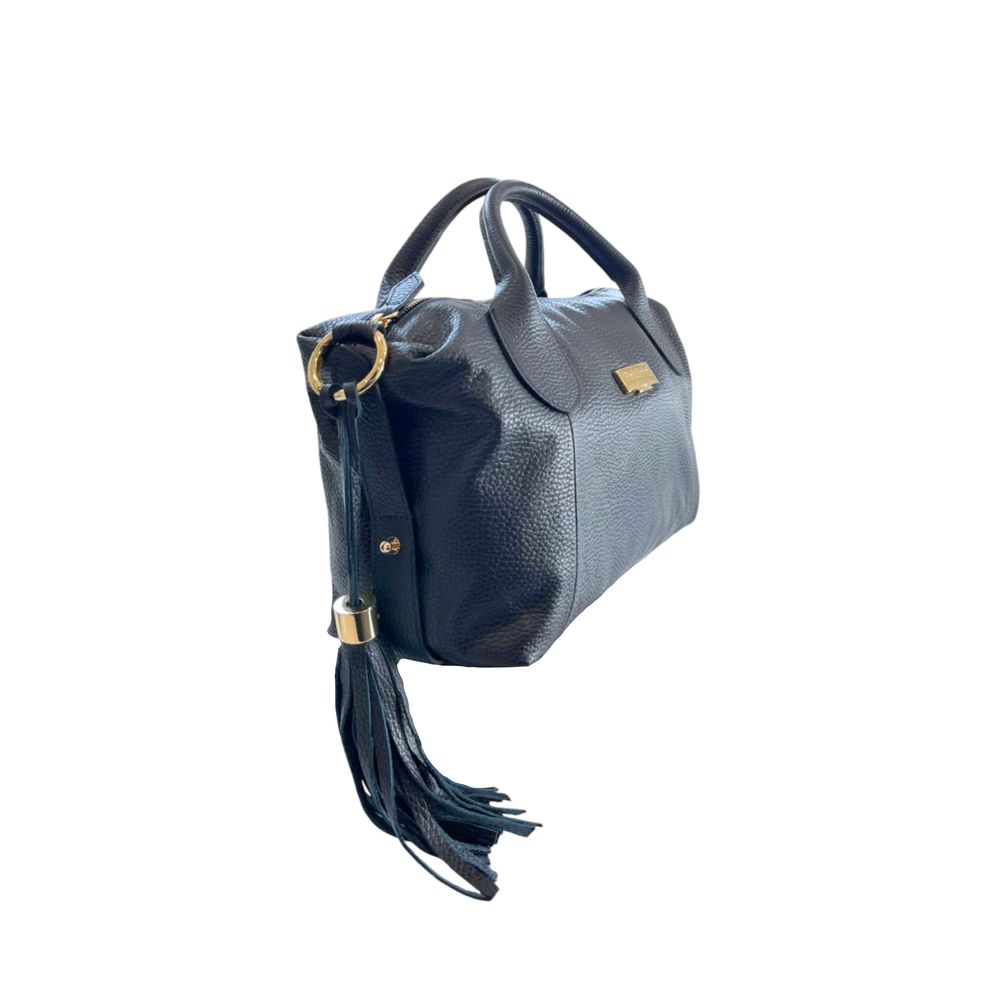 Baldinini Trend - Textured Cowhide Shoulder Bag with Fringe Tassel - Blue