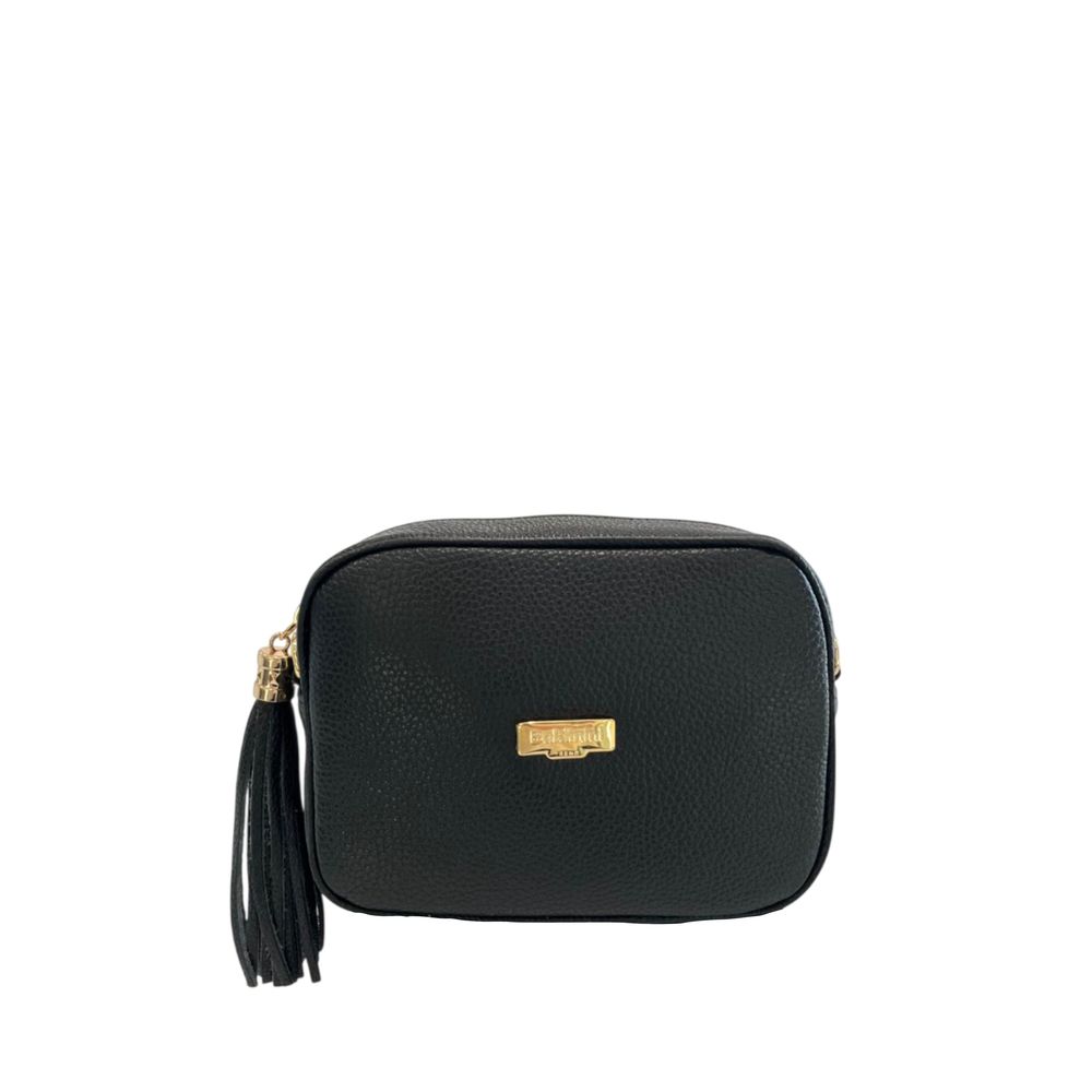 Baldinini Trend - Textured Cowhide Crossbody Bag with Tassel - Black