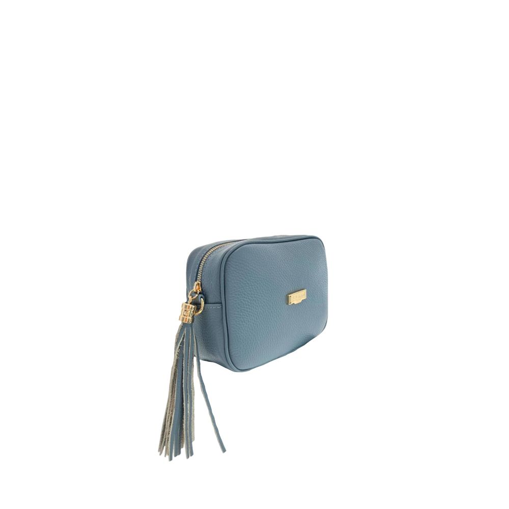 Baldinini Trend - Textured Cowhide Crossbody Bag with Fringe Tassel - Blue