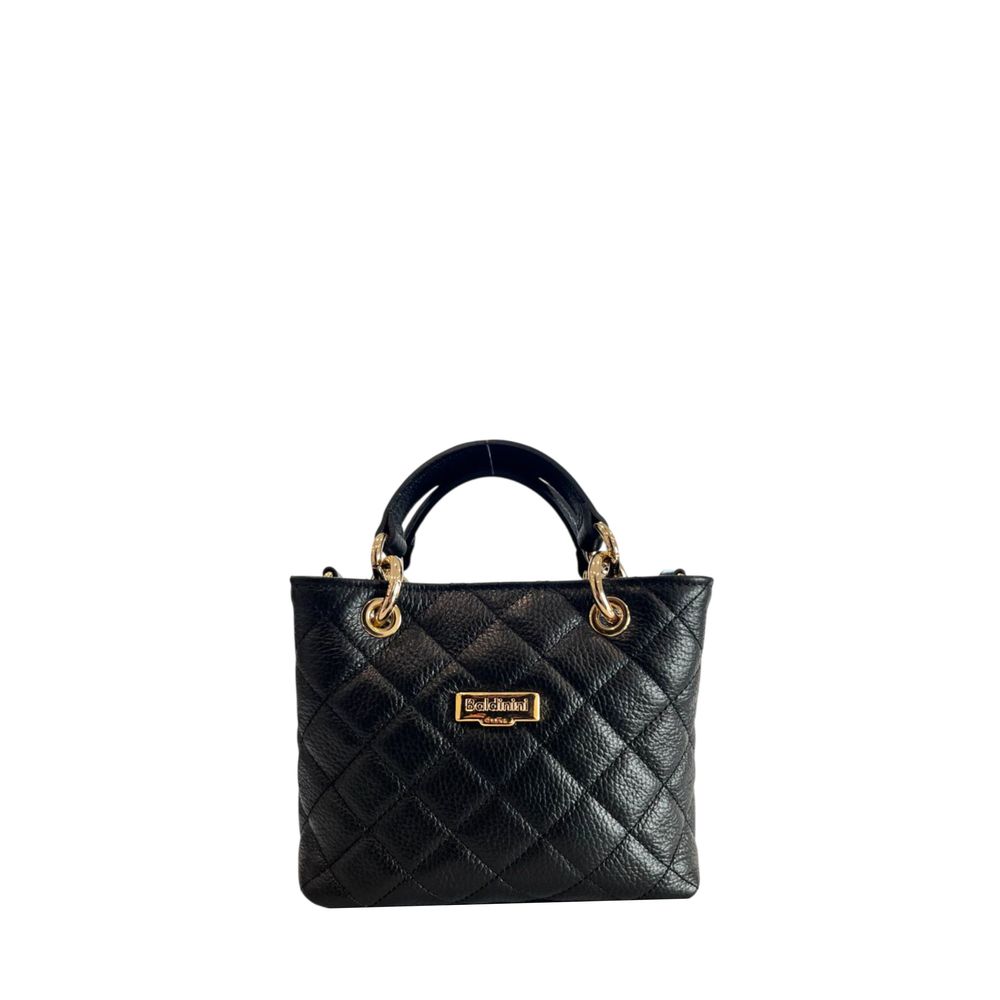 Baldinini Trend - Structured Quilted Cowhide Mini Shoulder Bag - Black