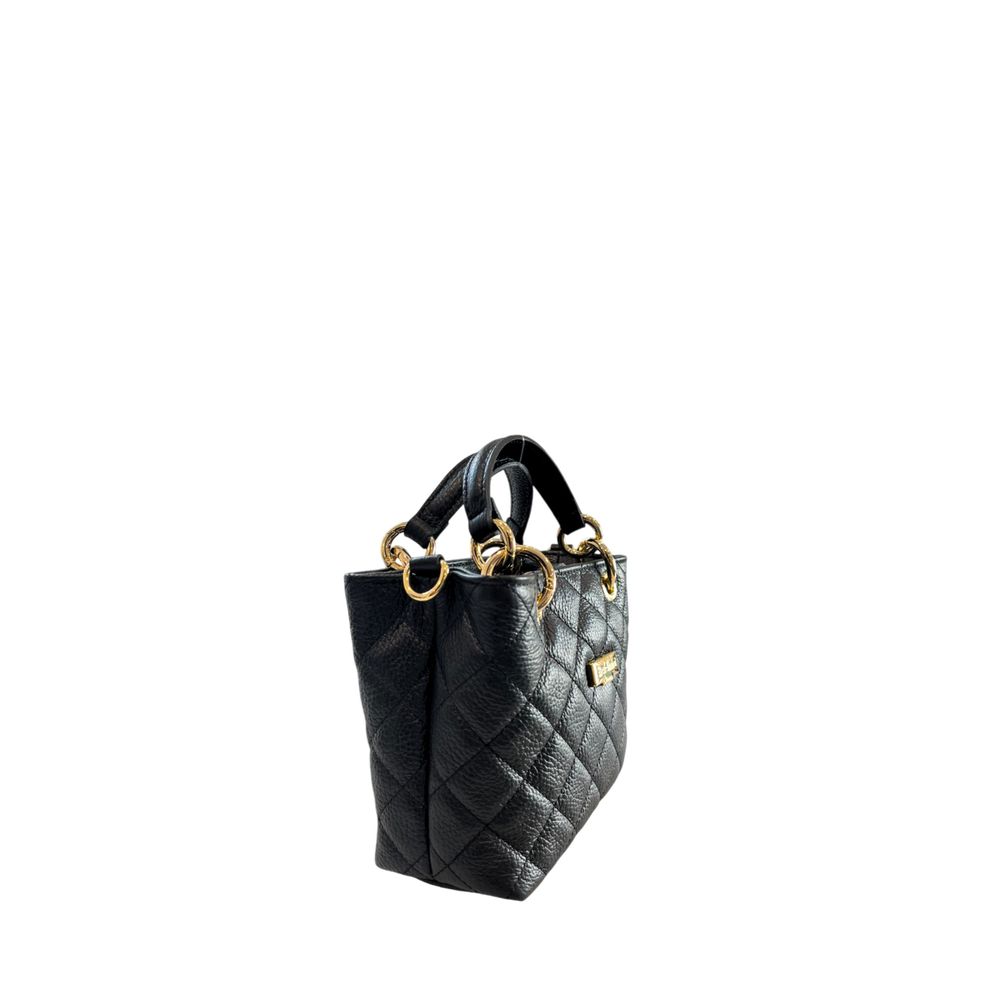 Baldinini Trend - Structured Quilted Cowhide Mini Shoulder Bag - Black Baldinini Trend