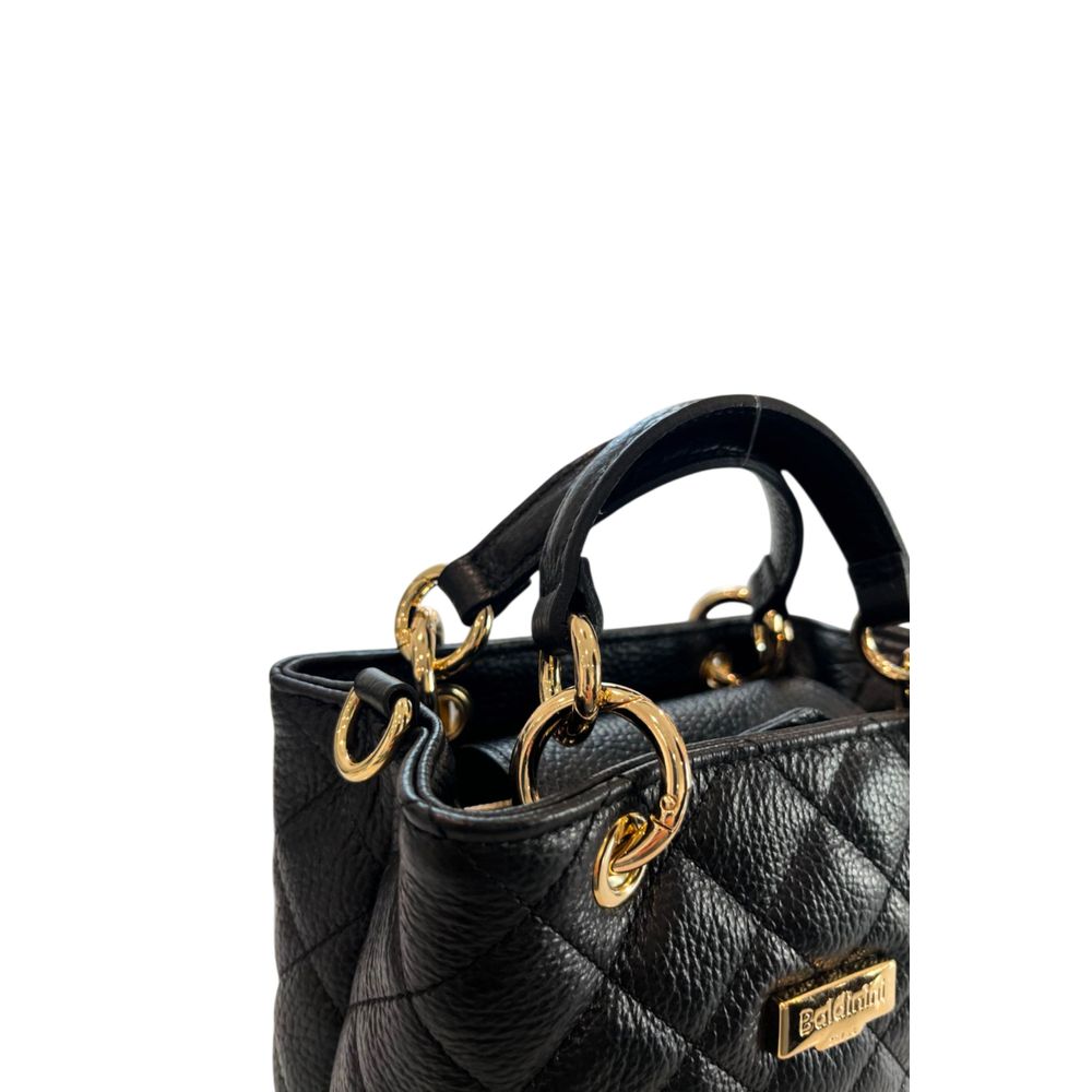 Baldinini Trend - Structured Quilted Cowhide Mini Shoulder Bag - Black Baldinini Trend