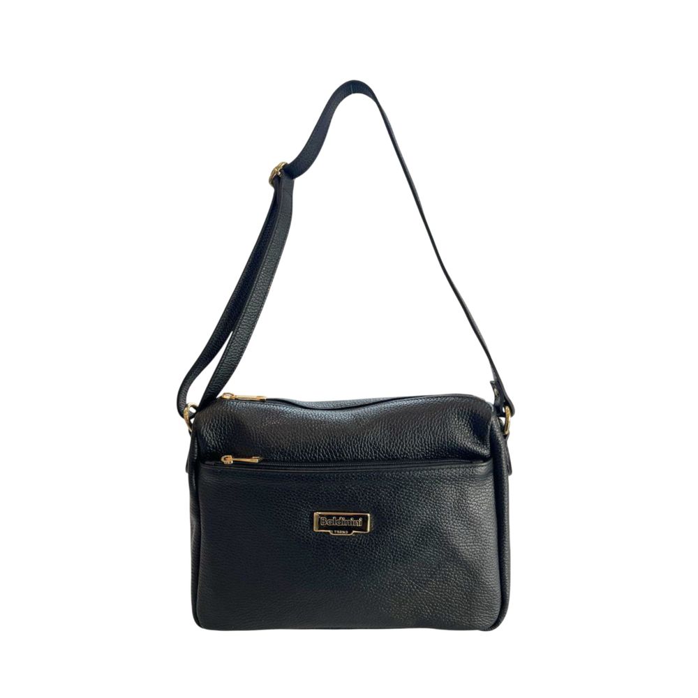 Baldinini Trend - Textured Cowhide Crossbody Bag - Black