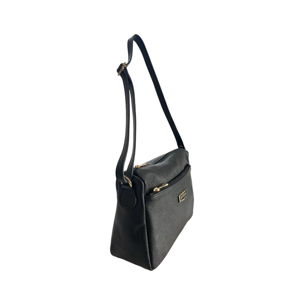 Baldinini Trend - Textured Cowhide Crossbody Bag - Black