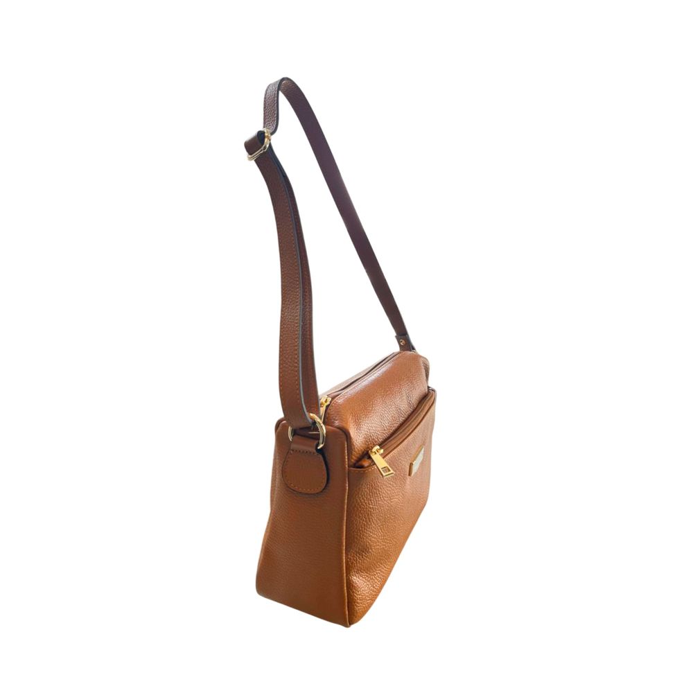 Baldinini Trend - Textured Cowhide Adjustable Crossbody Bag - Brown