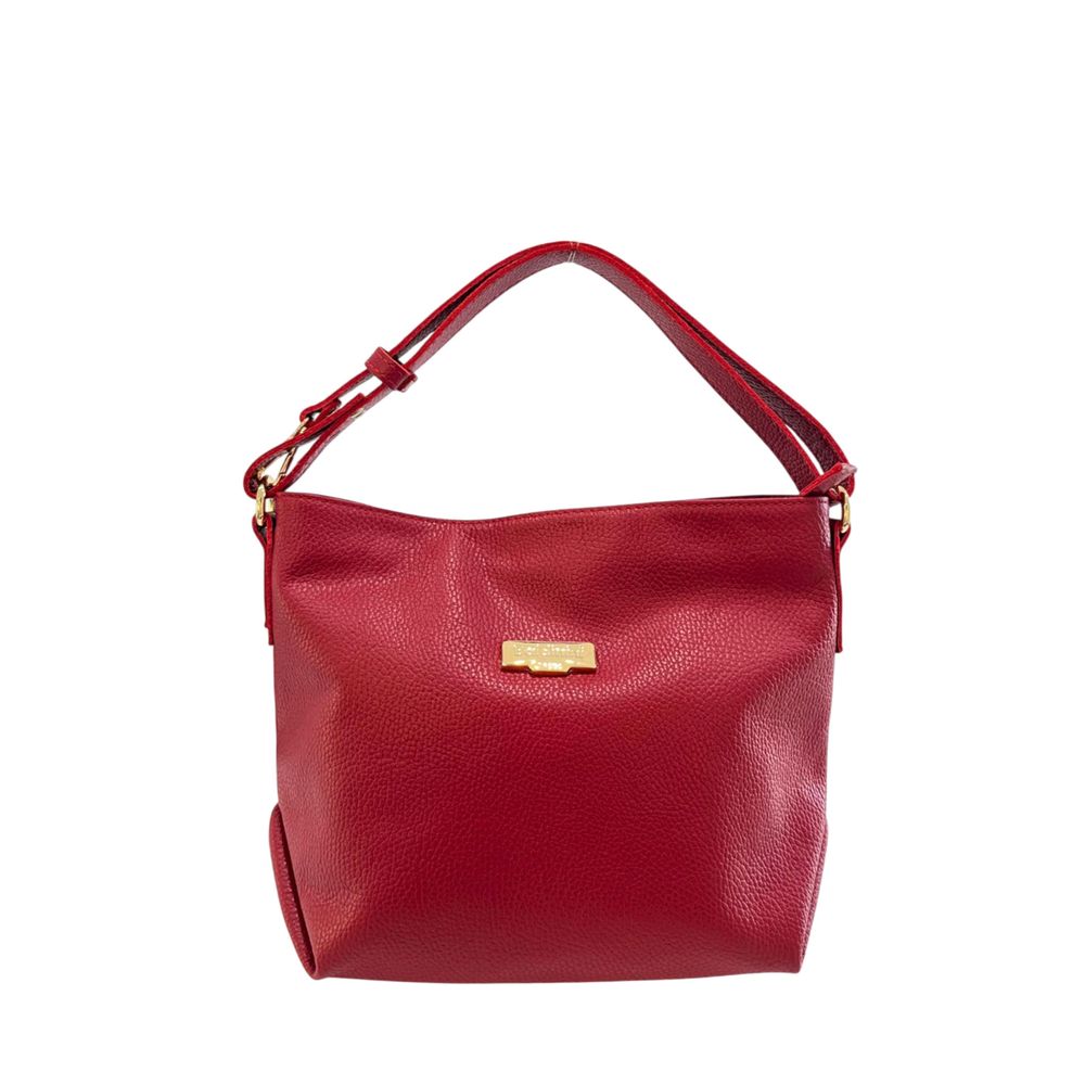Baldinini Trend - Structured Textured Cowhide Shoulder Bag - Red