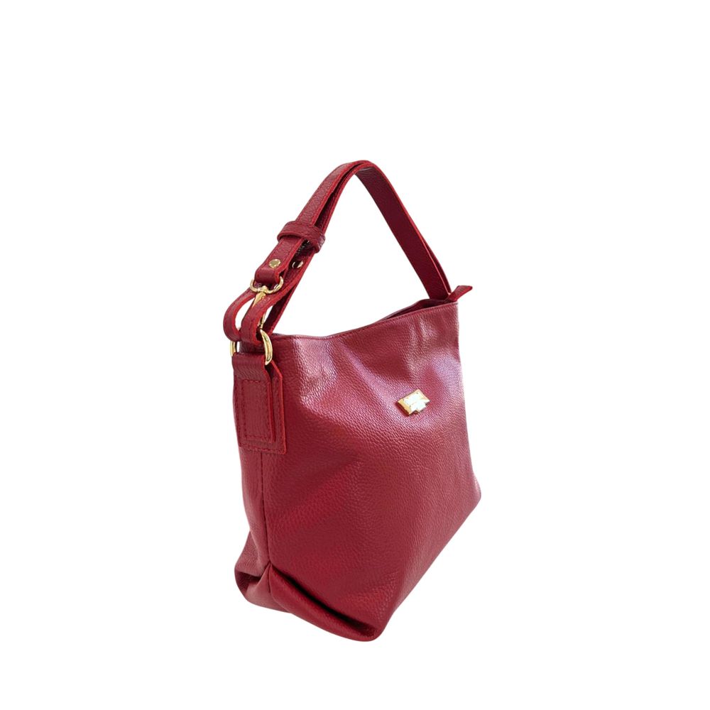 Baldinini Trend - Structured Textured Cowhide Shoulder Bag - Red