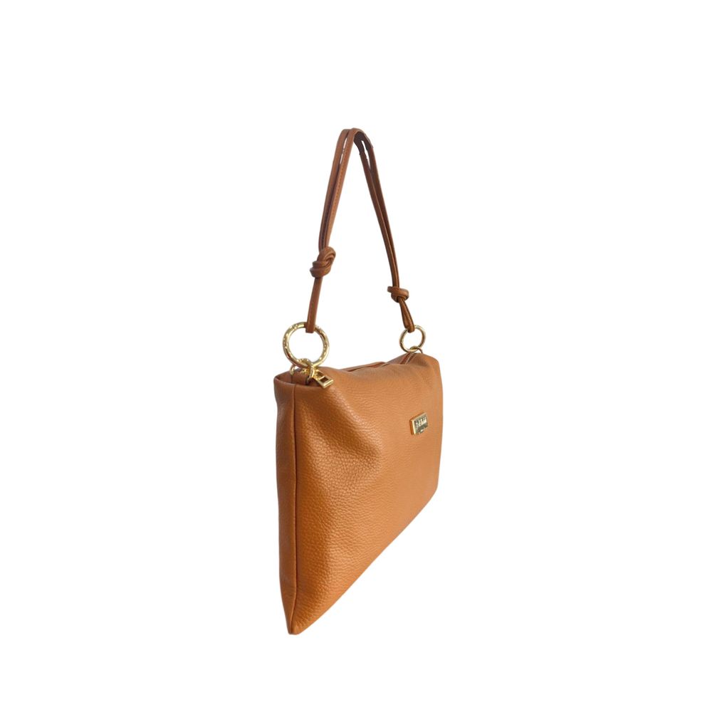 Baldinini Trend - Versatile Pebbled Leather Shoulder Clutch Bag - Brown