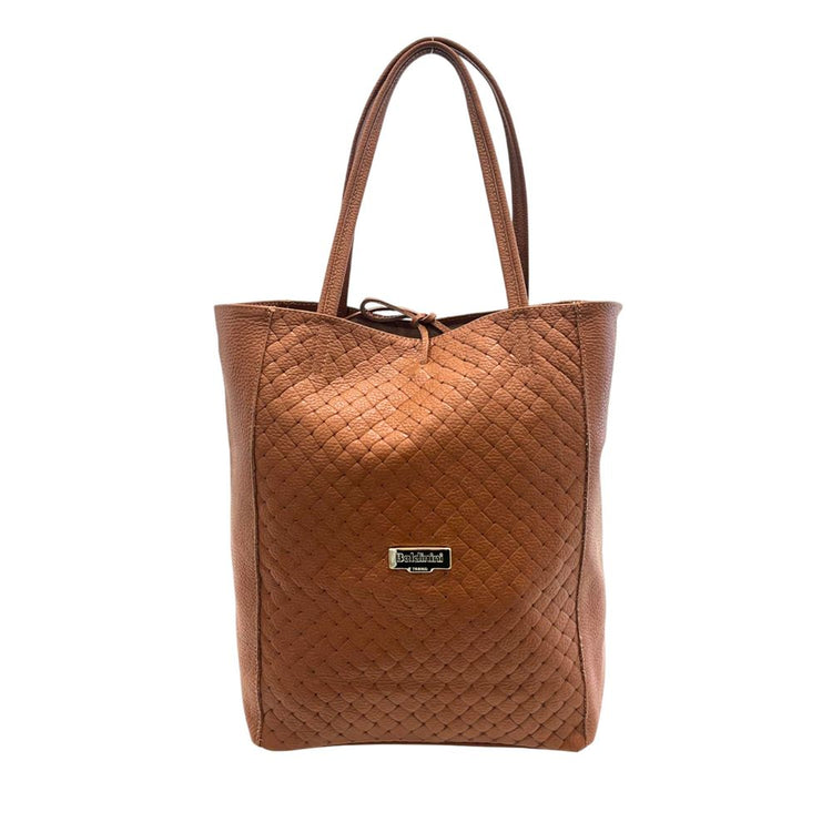 Baldinini Trend - Sophisticated Woven Faux Leather Tote Bag - Brown Baldinini Trend
