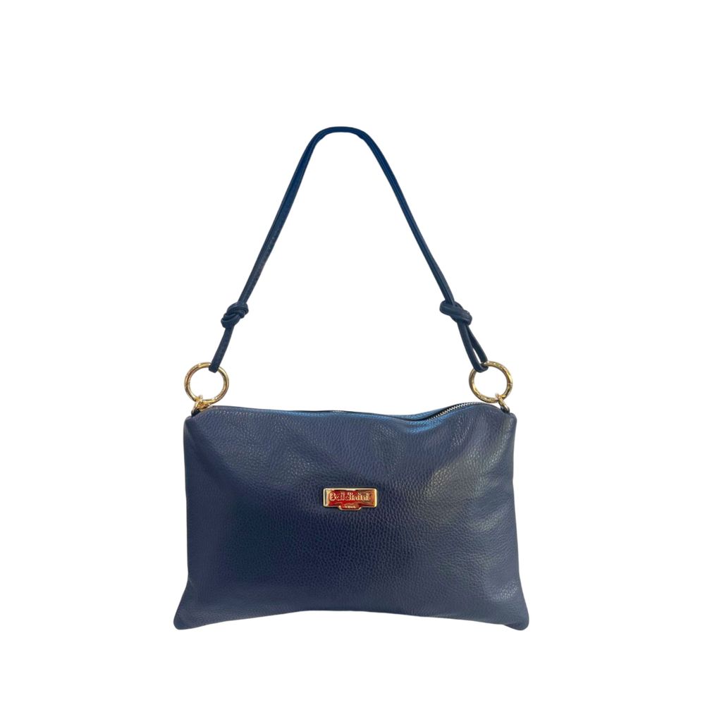Baldinini Trend - Polished Blue Cowhide Convertible Clutch Bag - Blue