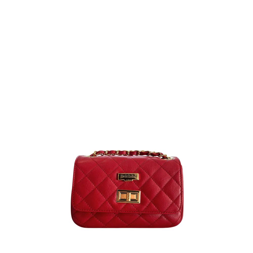 Baldinini Trend - Quilted Cowhide Mini Crossbody Bag - Red