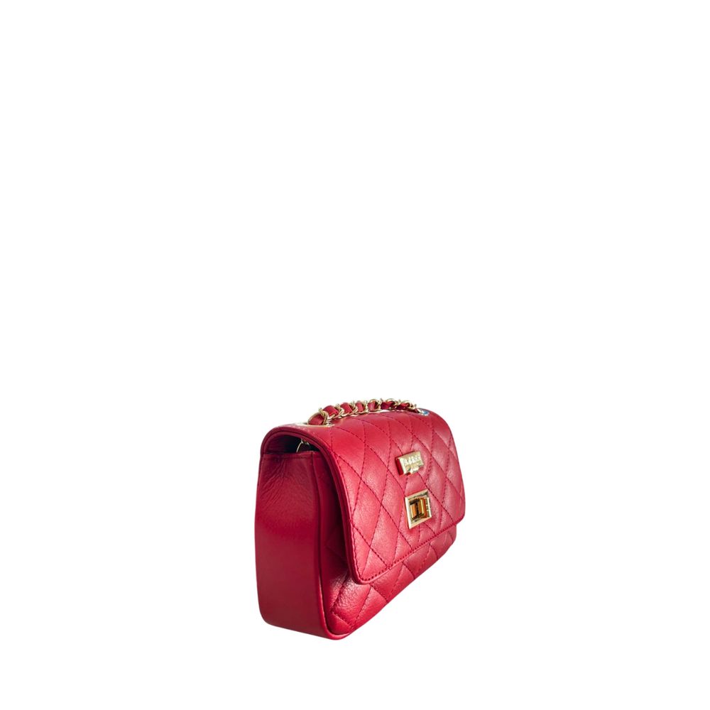 Baldinini Trend - Quilted Cowhide Mini Crossbody Bag - Red