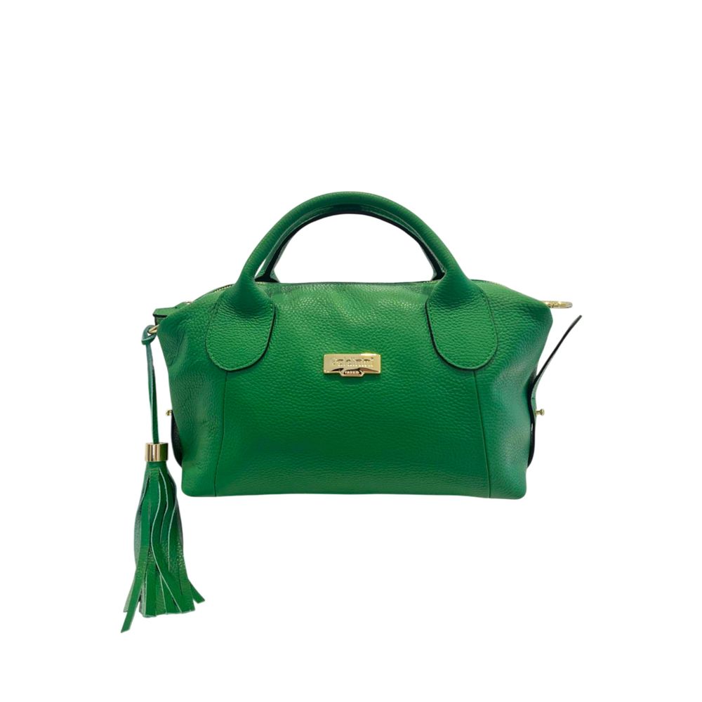 Baldinini Trend - Structured Textured Leather Tassel Shoulder Bag - Green