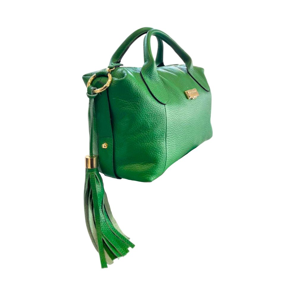 Baldinini Trend - Structured Textured Leather Tassel Shoulder Bag - Green